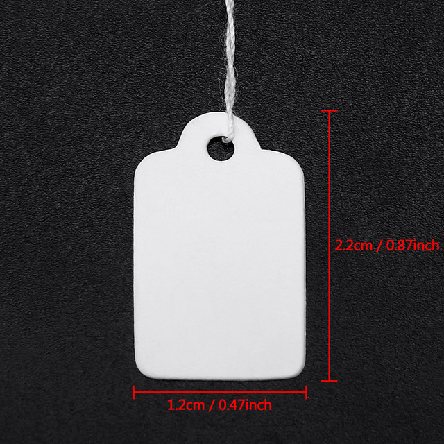 500pcs Blank White Price Label Paper Cards Rectangular Blank Price Tag  Jewelry Watch Display Pricing Tags with String 24x14mm - AliExpress